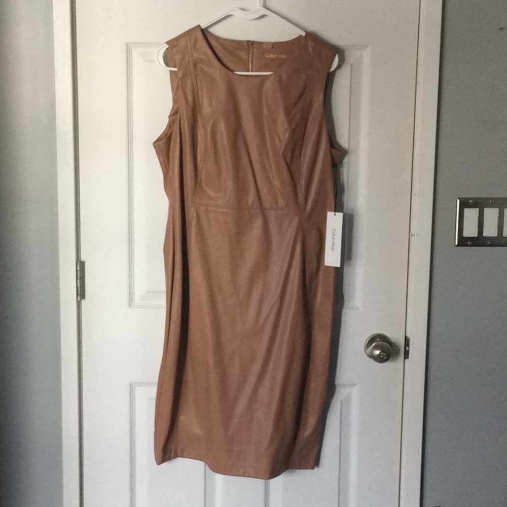 Calvin Klein Faux Leather Dress